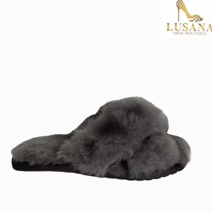 EMU Slippers- Mayberry Charcoal Anthracite Slider Charcoal Grey