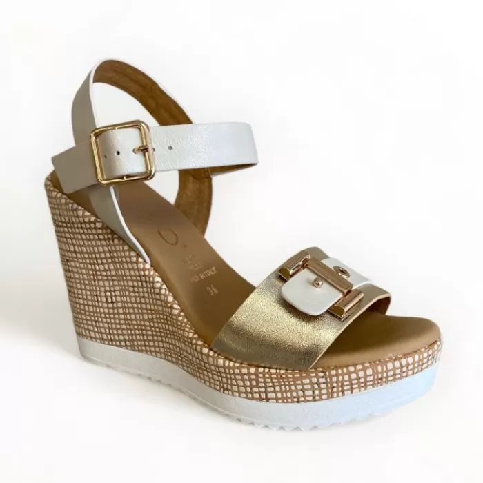 REPO Sandals- Gold & Cream Wedge Sandal